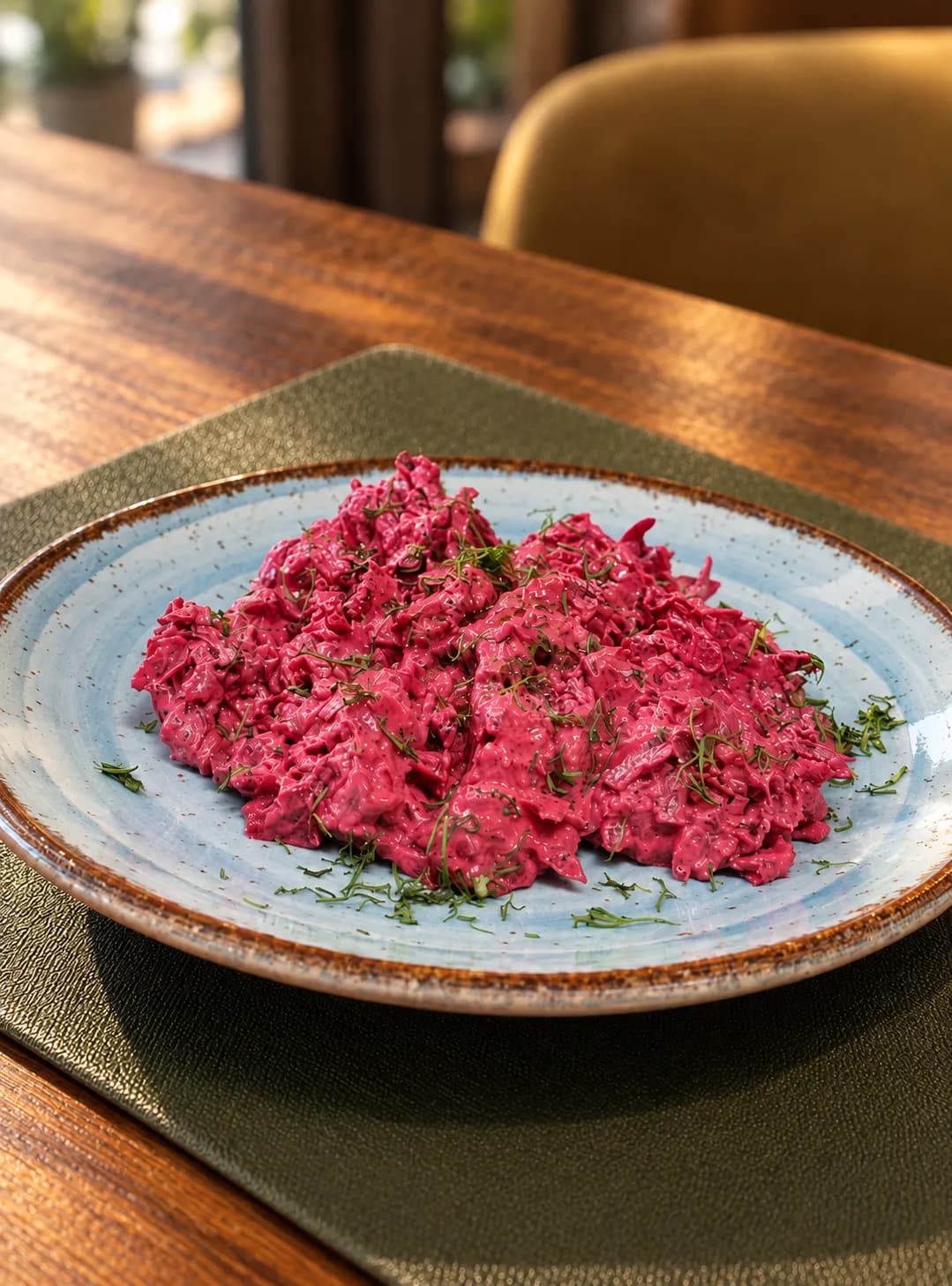 Beetroot salad with yoghurt and dill